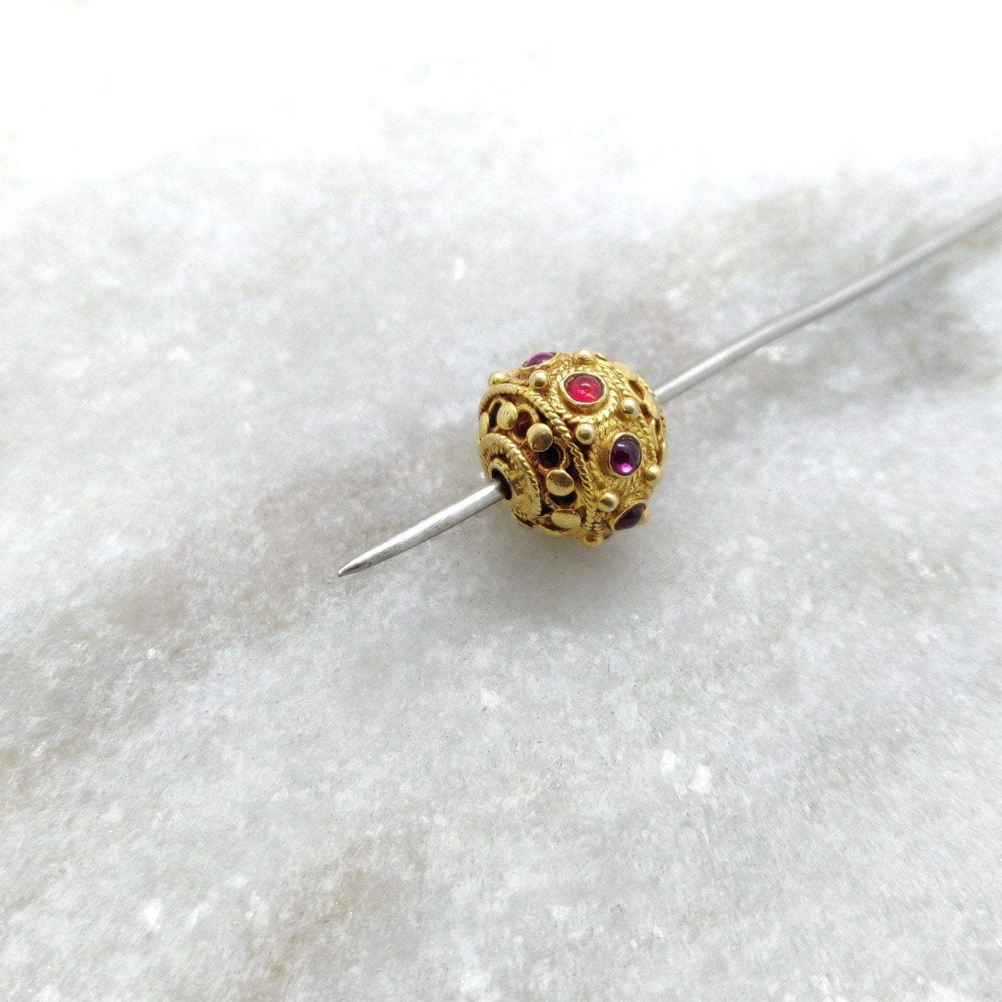 18K Gold Ruby Round Beads 10mm DIY Crafts