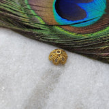 18 Karat Yellow Gold-Plated Antique Floral Bead Cap Finding 10mm for Elegant Jewelry Designs