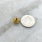 18K Gold Stone Studded Rondelle Beads 7.5mm