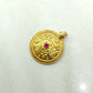 18k Solid Gold Ruby Antique 19mm Pendant