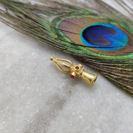 18K Yellow Gold Coral Stone Beads Findings Handcrafted Jewelry