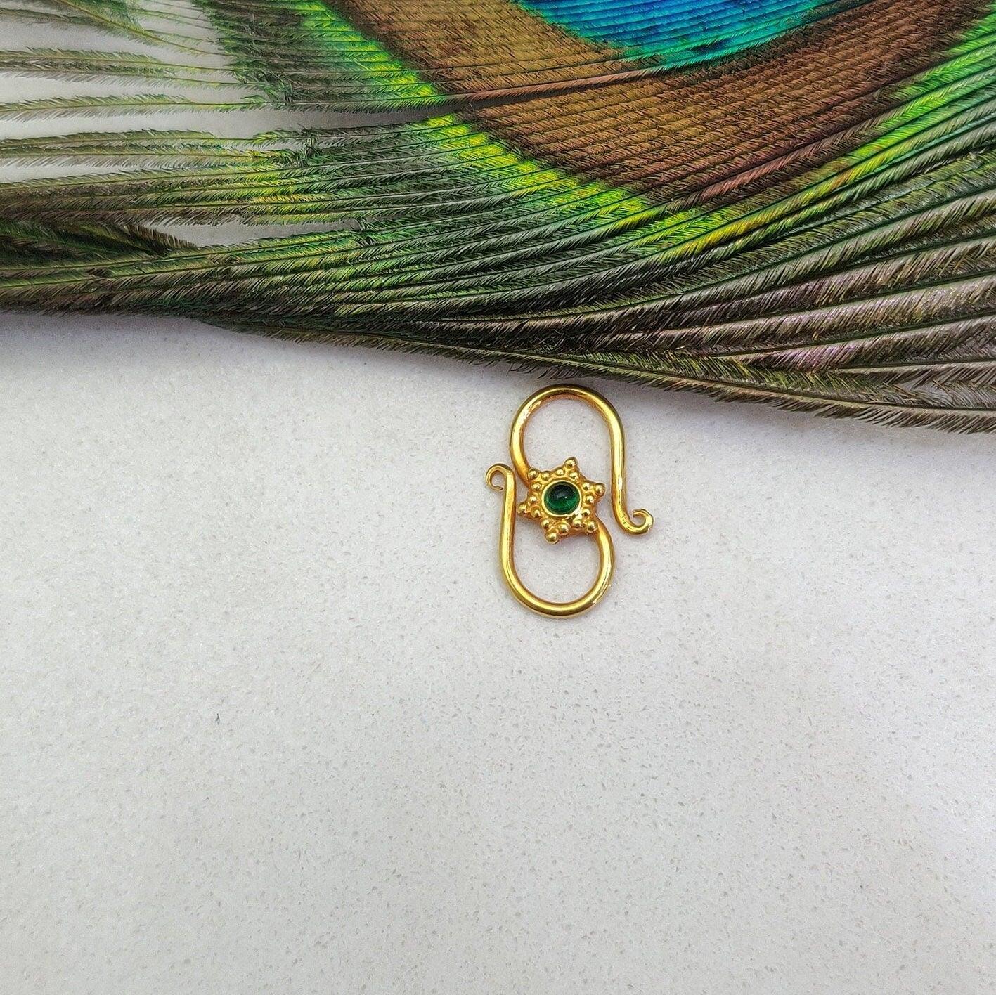 Handmade 18K Gold S Hook Clasp Lock Finding 16mm