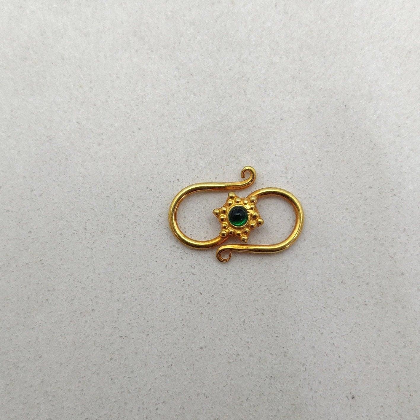 Handmade 18K Gold S Hook Clasp Lock Finding 16mm