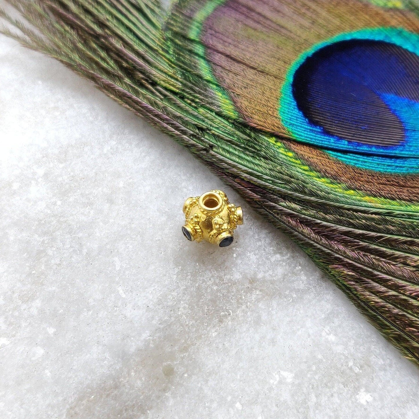 18K Gold Round Wheel Spacer Bead Finding 8mm