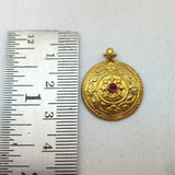 18k Yellow Gold Vintage Ruby Charm Pendant