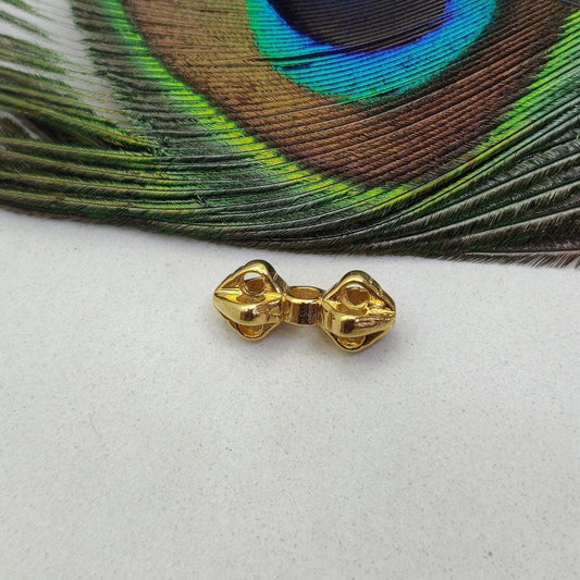 18 Carat Solid Yellow Gold Fancy Gold Spacer Bead Components 20x9mm Handcrafted Craft Supply