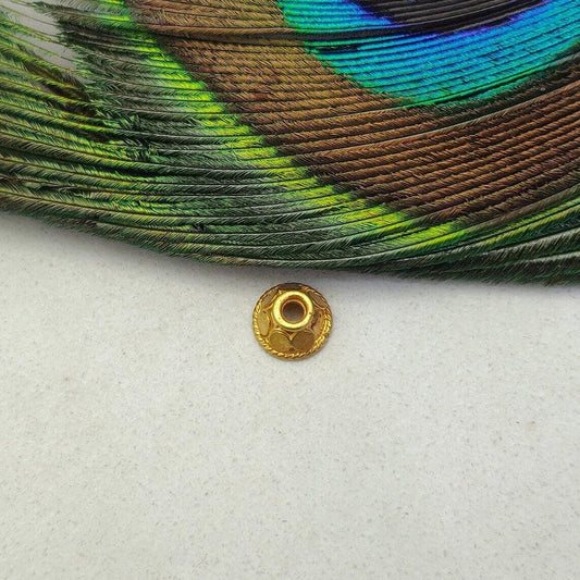 Solid 18KT Gold Cap Spacer Beads 7mm