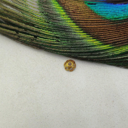 5mm 18 Carat Solid Yellow Gold-Plated Bead Cap Findings Spacer Findings Craft