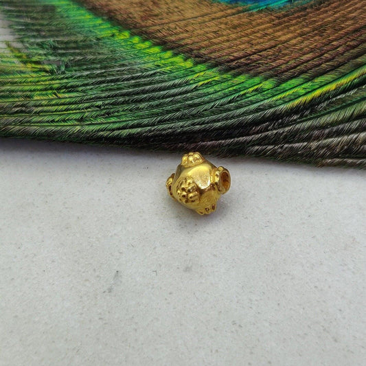 18 Carat Solid Yellow Gold Cushion Gold Spacer Bead Components 6mm