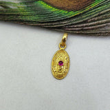 Vintage 18k Solid Gold Ruby Gemstone Pendant Jewelry