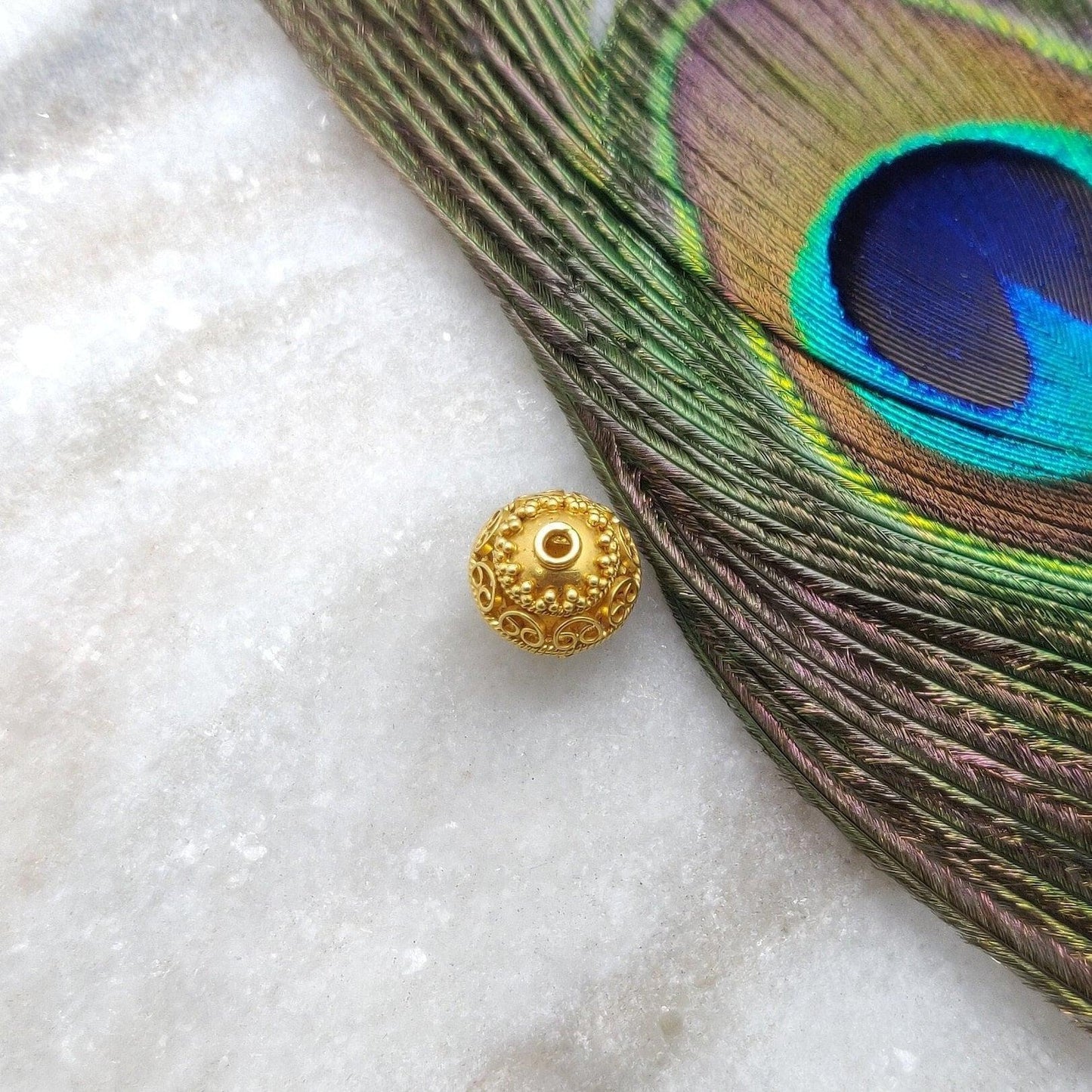 18 Karat Solid Yellow Gold Fancy Rondelle Gold Spacer Bead Components 11mm