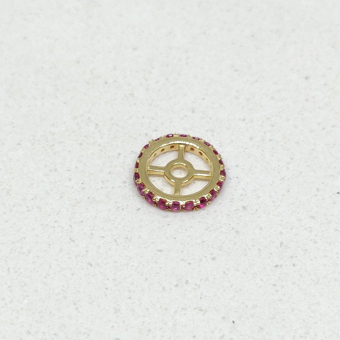 6MM 14k Gold Ruby Wheel Spacer Bead Finding - SAR Gems