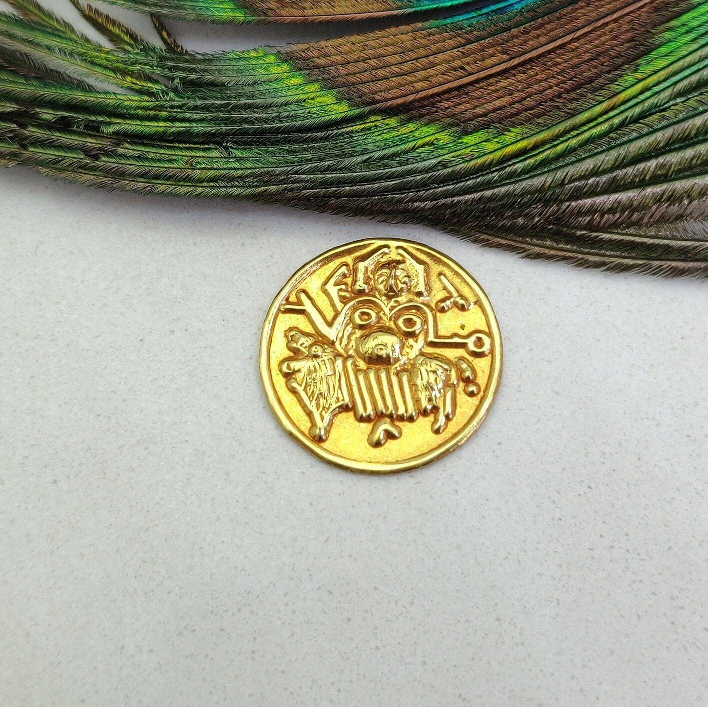 Ancient Coin 18 Karat Gold Charm Handmade Vintage