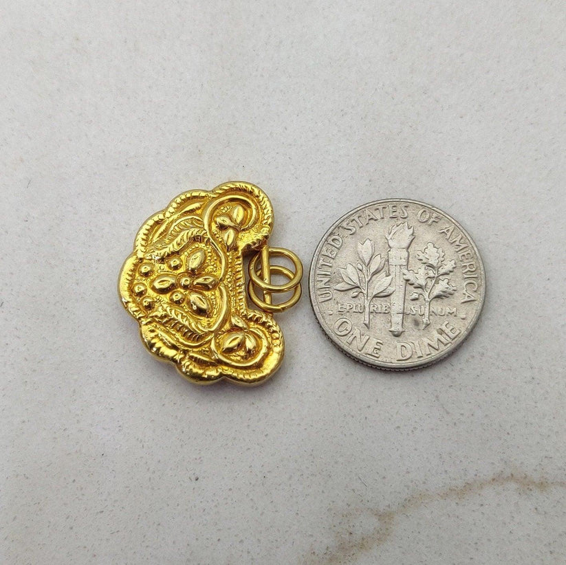 Yellow 18k Gold Floral Designer Charm Pendant