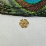 18K Yellow Gold-Plated Filigree Flower Bead Cap DIY Craft 12mm