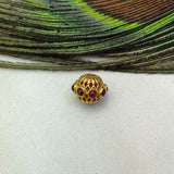 18 Karat Gold Ruby Gemstone Rondelle Beads 10mm