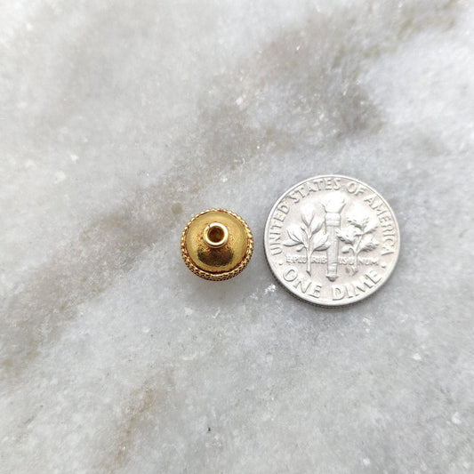 18 Karat Gold Rondelle Spacer Beads DIY Crafts 9x10mm - view 3