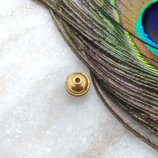 18 Karat Gold Rondelle Spacer Beads DIY Crafts 9x10mm