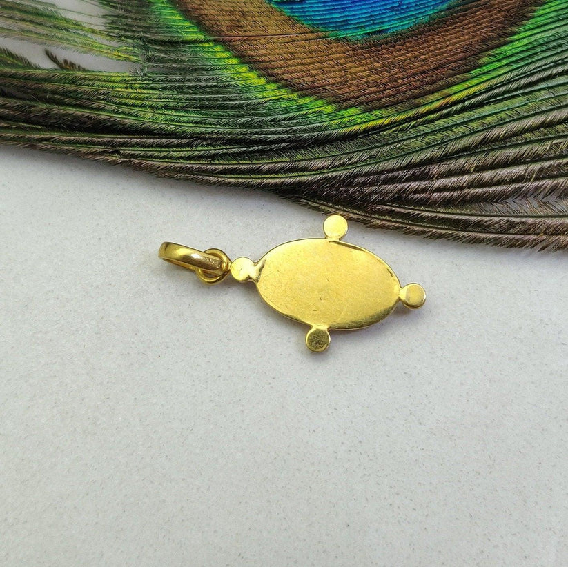 18k Solid Gold Vintage Ruby Pendant