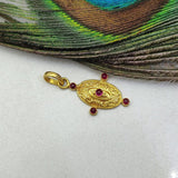 18k Solid Gold Vintage Ruby Pendant