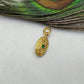 18k Yellow Gold Emerald Textured Oval Pendant