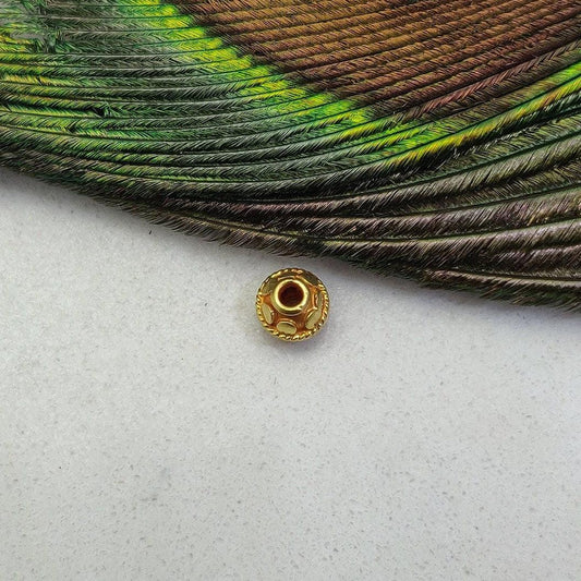 18 Karat Gold Rondelle Spacer Beads Jewelry Use 5mm - view 3