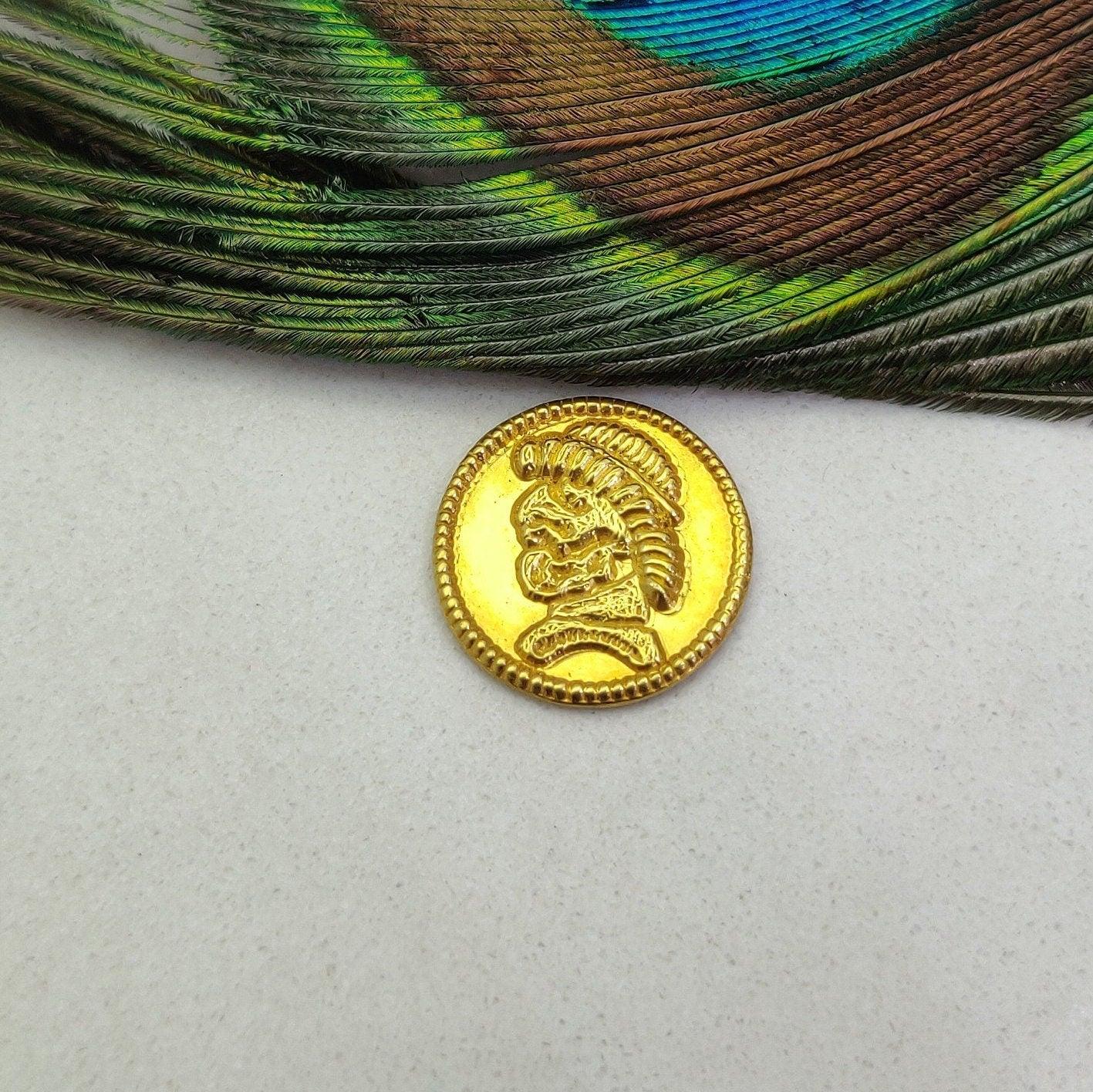 17mm 18K Solid Yellow Gold Antique Coin - SAR Gems