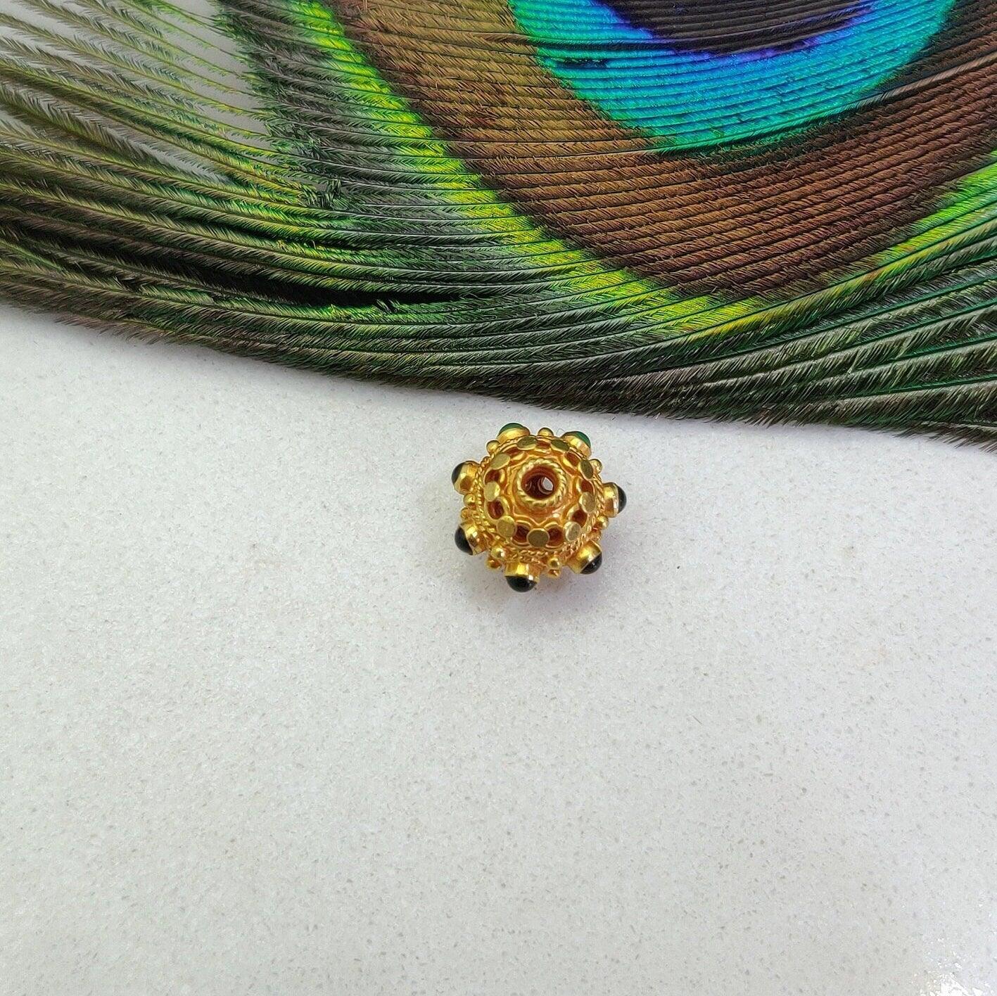 18KTT Gold Round Spacer Beads 10x9mm