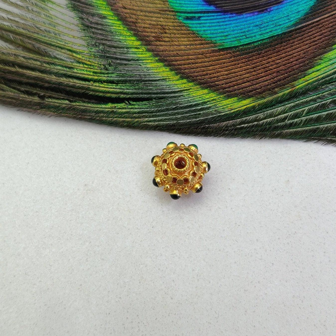 18KTT Gold Round Spacer Beads 10x9mm