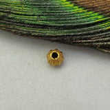 18 Karat Solid Yellow Gold Oval Corrugated Gold Spacer Bead Components 5.5x5mm