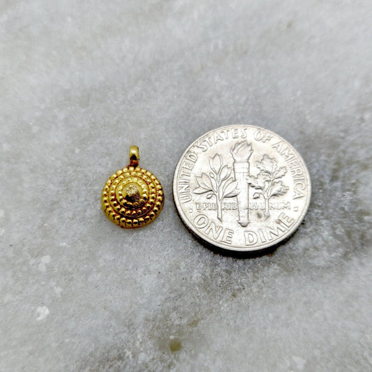 18k Solid Yellow Gold Dainty Charm Pendant 4x8mm - Sar Gems