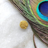 18K Solid Yellow Gold Vintage Knot Gold Spacer Bead Components 9.5x9mm for Antique Style Jewelry
