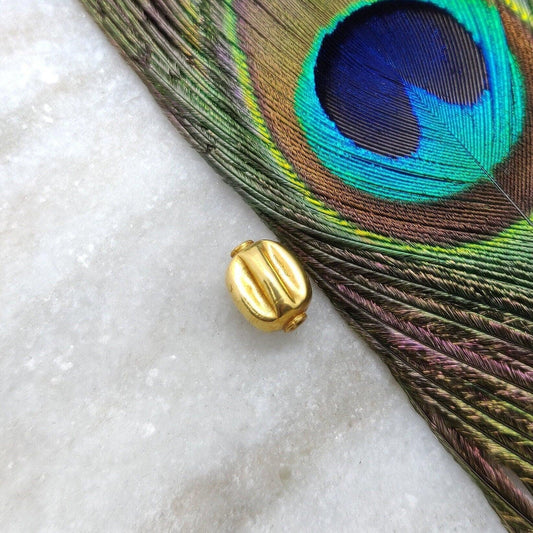 12X9mm 18KT Solid Yellow Gold Tube Gold Spacer Bead Components Finding