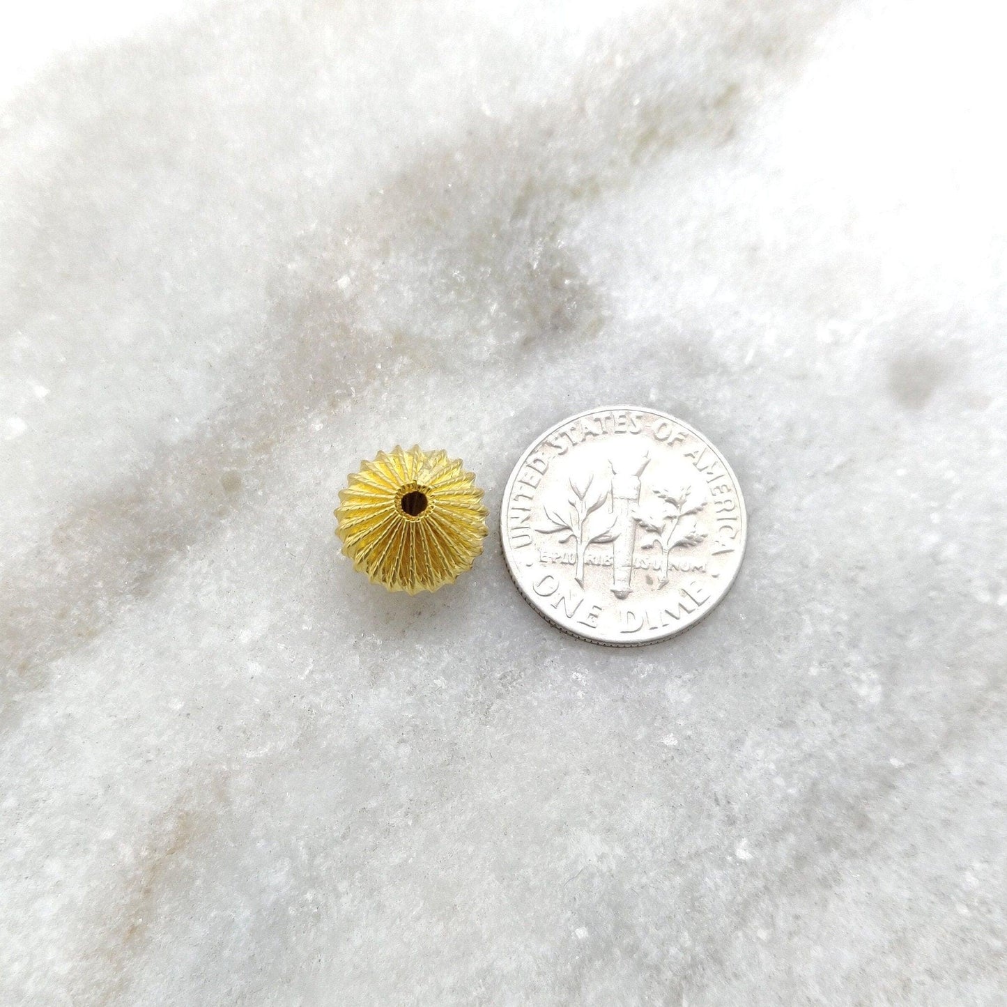 18 Carat Gold Fluted Marquise Spacer Beads