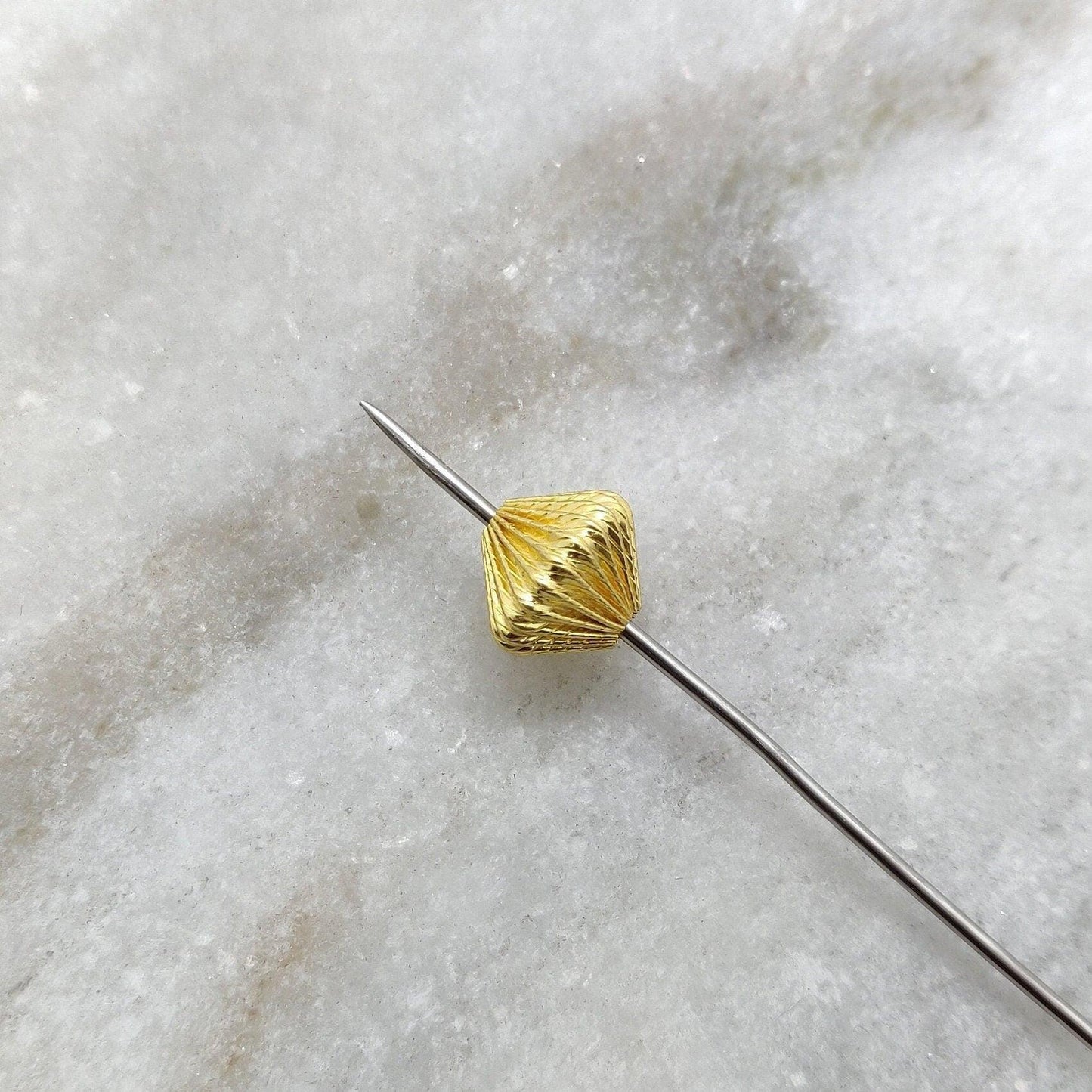 18 Carat Gold Fluted Marquise Spacer Beads