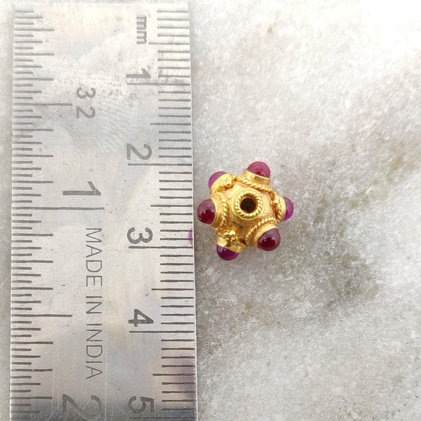 18KTT Gold Ruby Round Beads 8mm