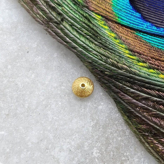 18 Karat Yellow Gold Wheel Gold Spacer Bead Components 2x4mm