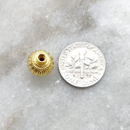 18 K Gold Fluted Spacer Beads - view 3