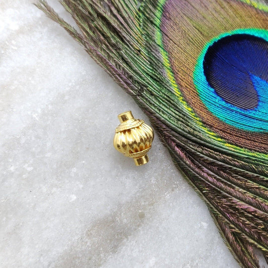 18 K Gold Fluted Spacer Beads