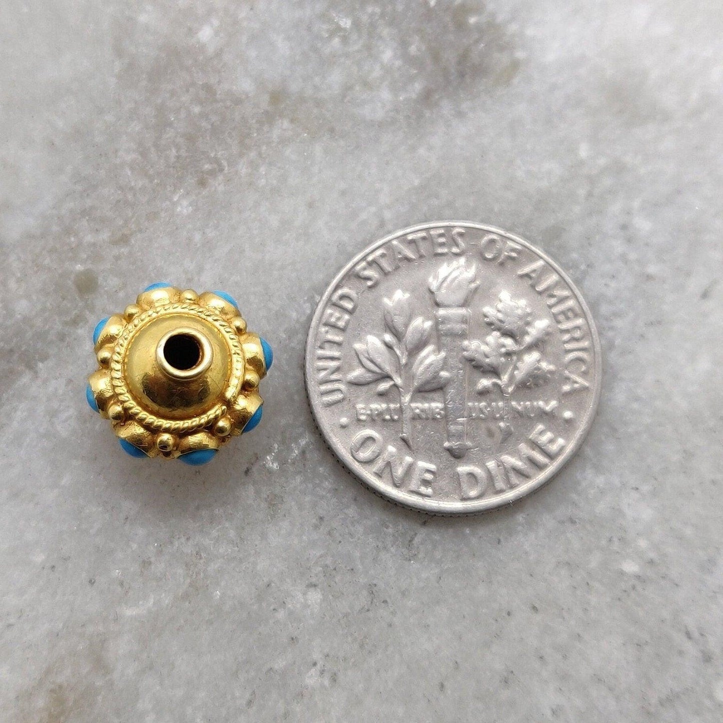 18 Karat Gold Rondelle Spacer Beads 10x9mm