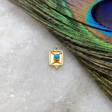 Handmade 18k Yellow Gold Charm Studded With Stone (6x11mm)