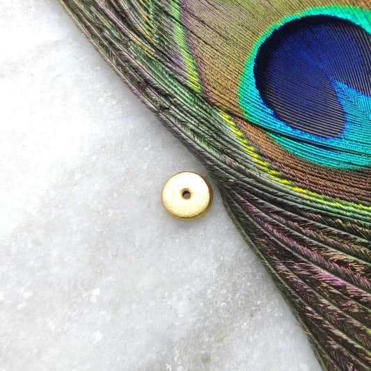 18 Carat Yellow Gold Wheel Gold Spacer Bead Components Handcrafted Craft 3x8mm