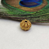 18KT Solid Yellow Gold Round Gold Spacer Bead Components 12x9mm
