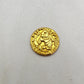 18k Solid Yellow Gold 17mm Antique Relief Coin For Charm Finding - SAR Gems