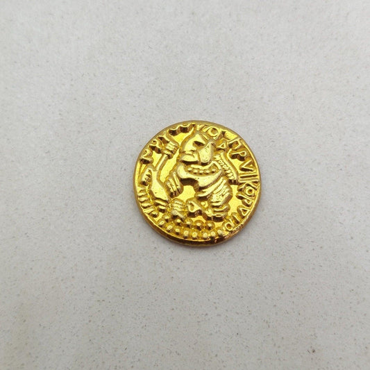 18K Gold Coin 17mm Antique Relief - view 3