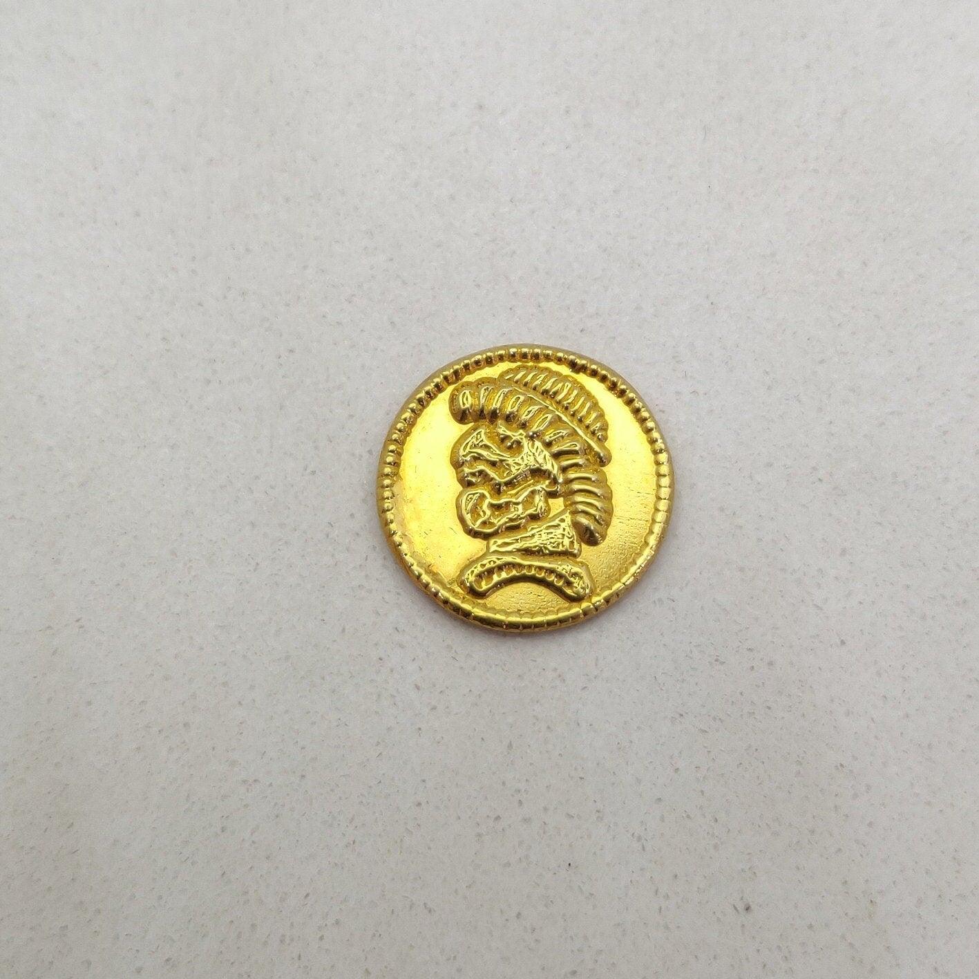 18 Carat Gold Designer Engraved Art on Gold Coin: Carved