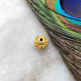 18 Karat Solid Yellow Gold Antique Round Gold Spacer Bead Components