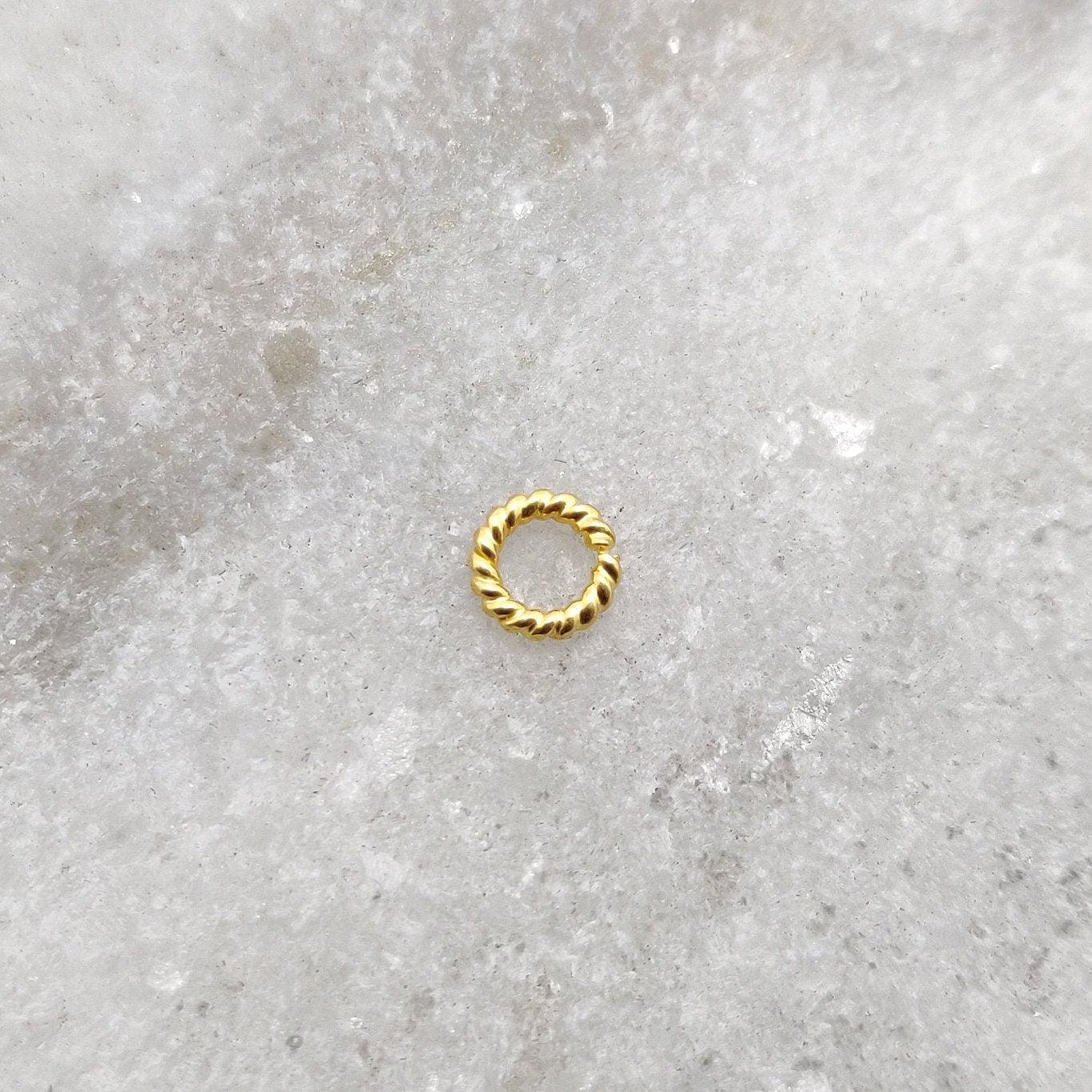 18KTT Solid Gold Twisted Jump Ring Spacers Sold as 4 pcs: