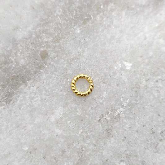 18KTT Solid Gold Twisted Jump Ring Spacers Sold as 4 pcs: - view 3