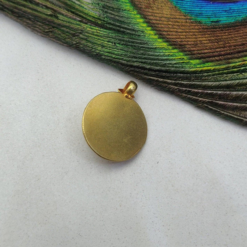 18k Solid Yellow Gold Ruby Antique Pendant 16.50mm